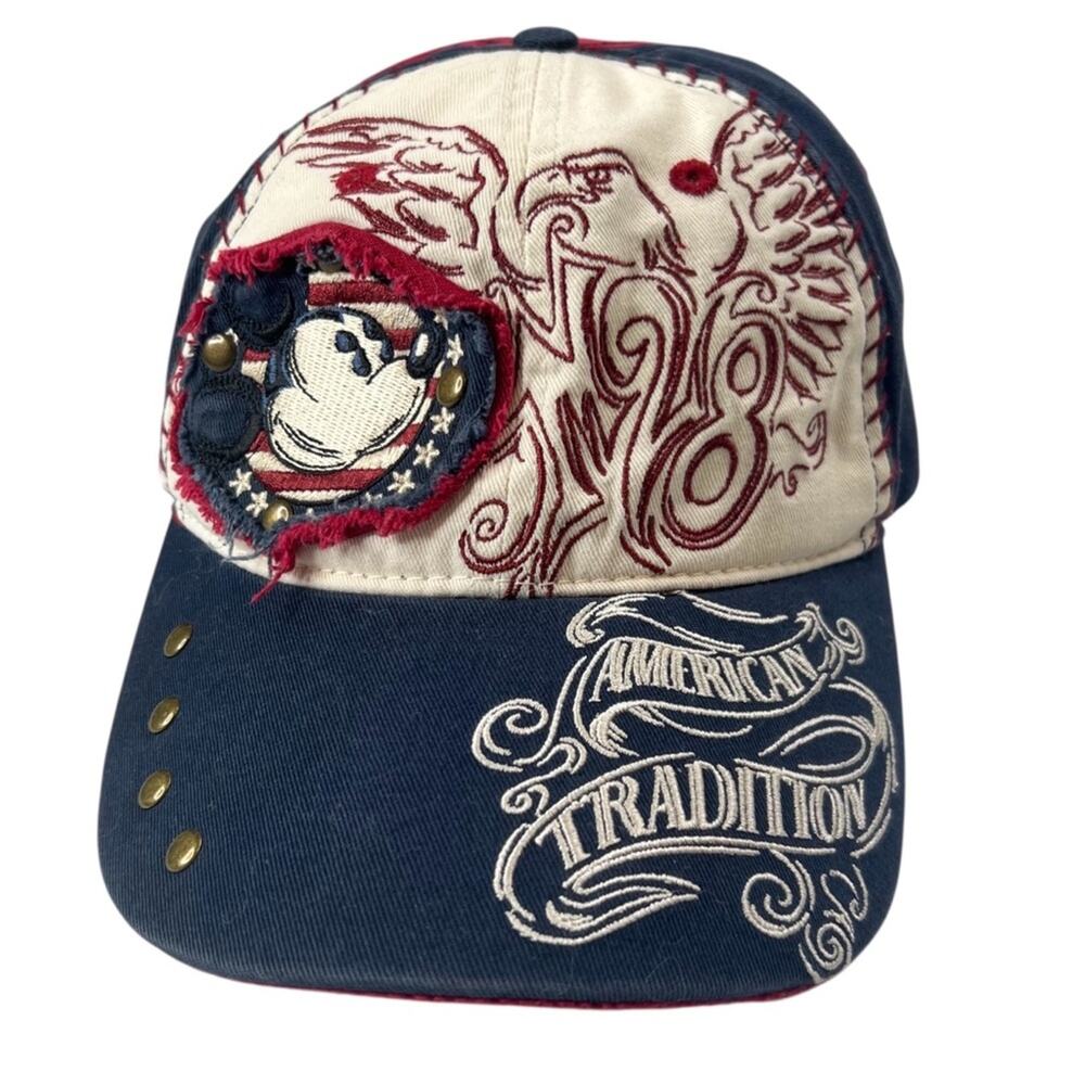 Disney Parks Hat OS Cap Mickey Mouse Eagle Stars American Tradition Patriotic